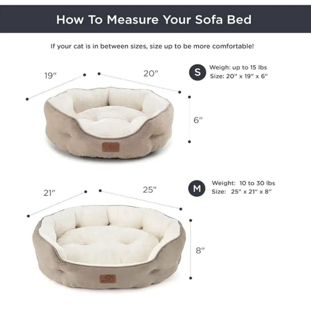 Bedsure Tan and Cream Pet Bed